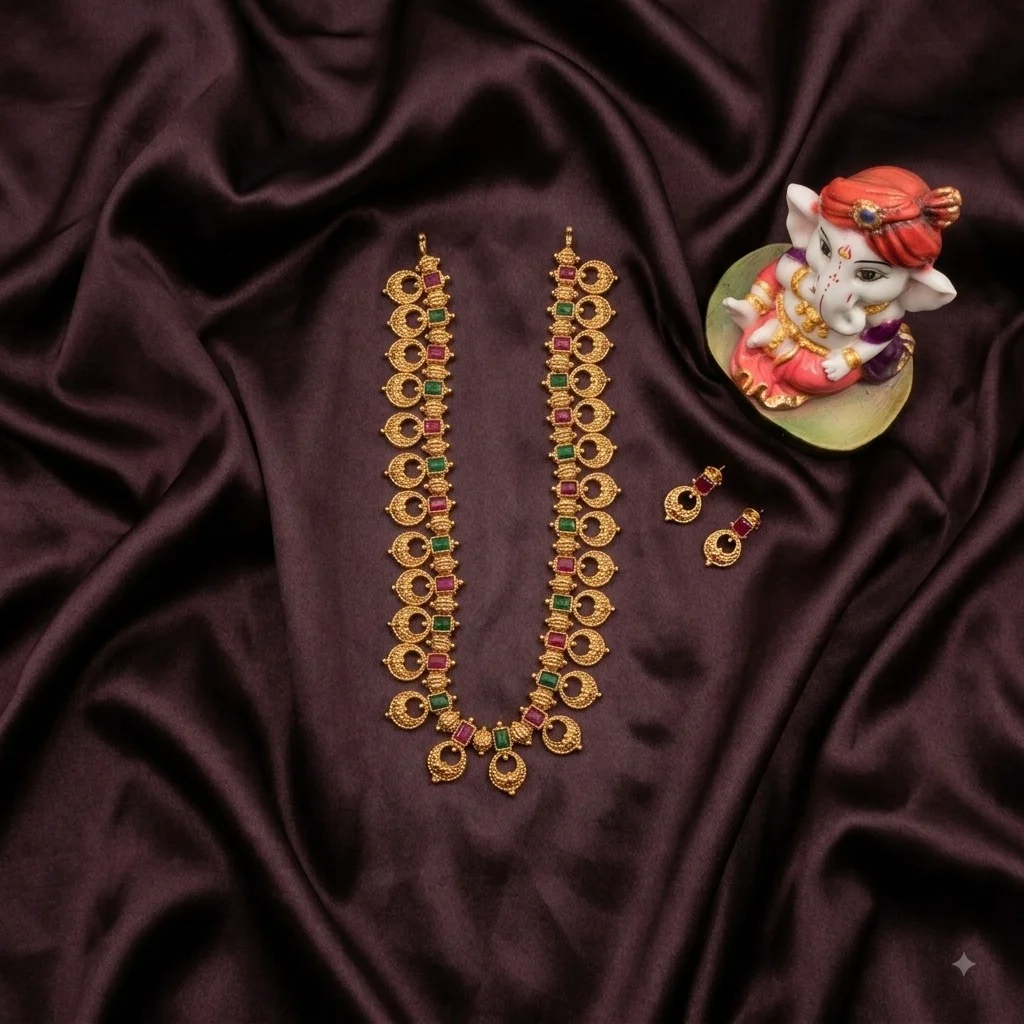 Beautiful Nakshi Haram with Earrings- NH0001