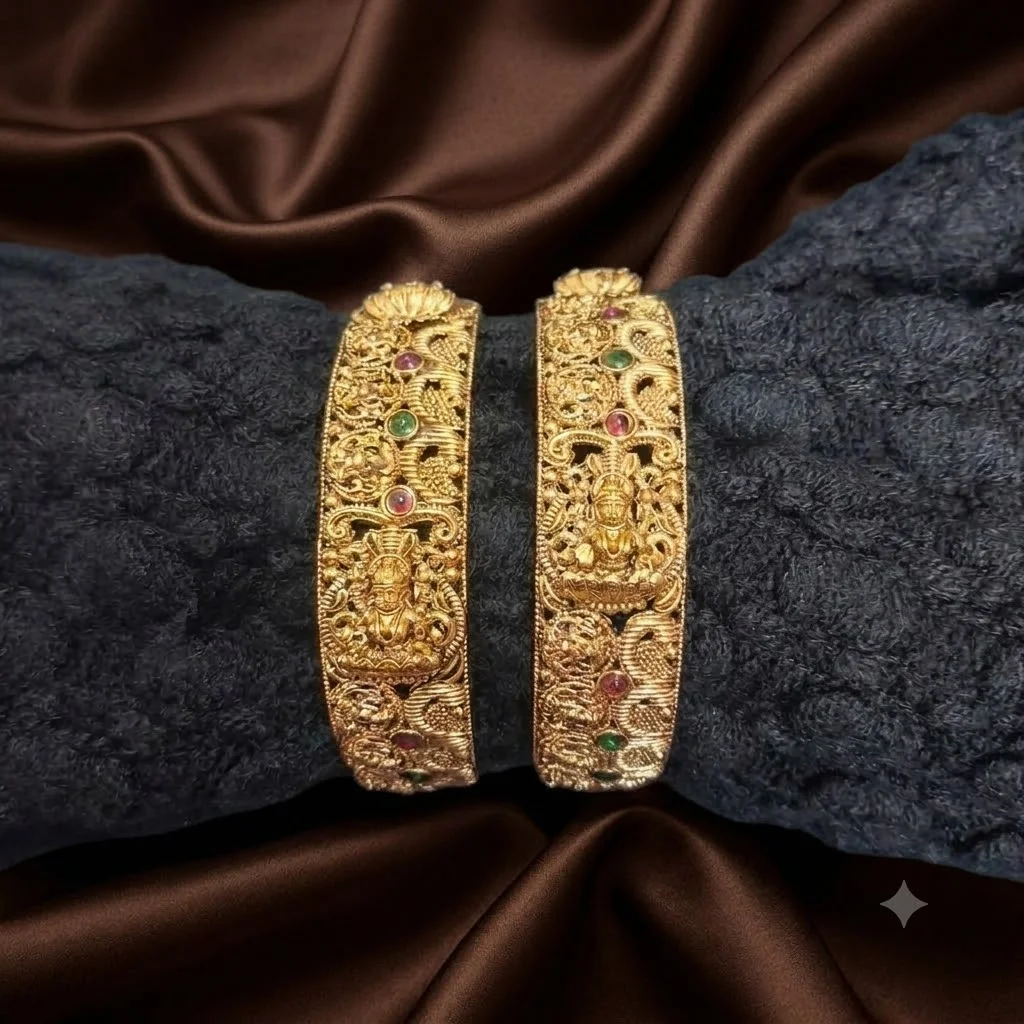Beautiful Goddess Laxmi Bangles set with Multiple Sizes-BC0006