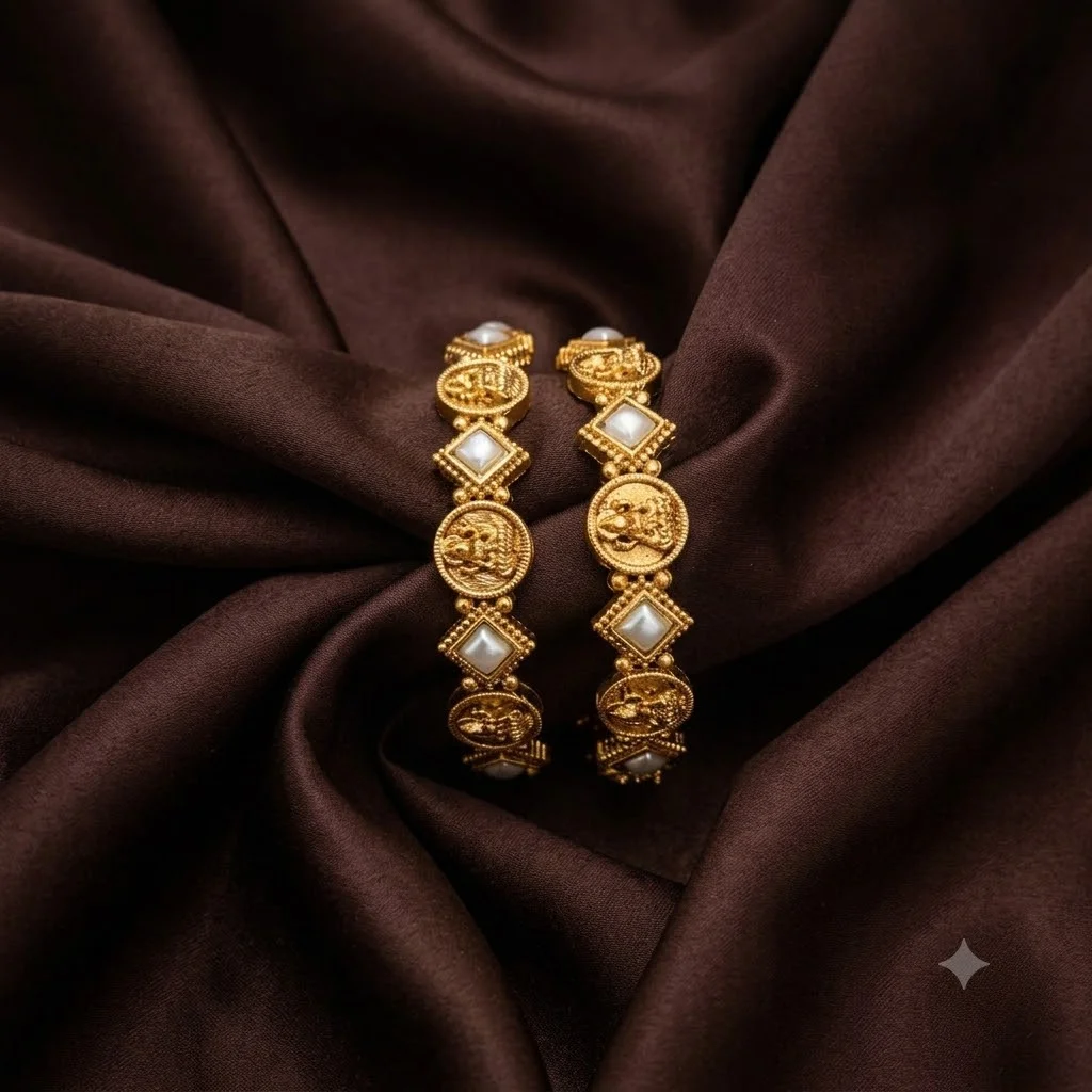 Beautiful Goddess Laxmi Bangles set with Multiple Sizes-BC0008