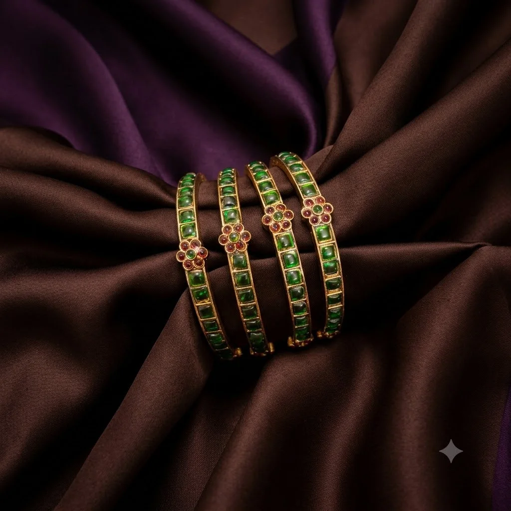 Beautiful 4 Bangles set with Multiple Sizes-BC0009