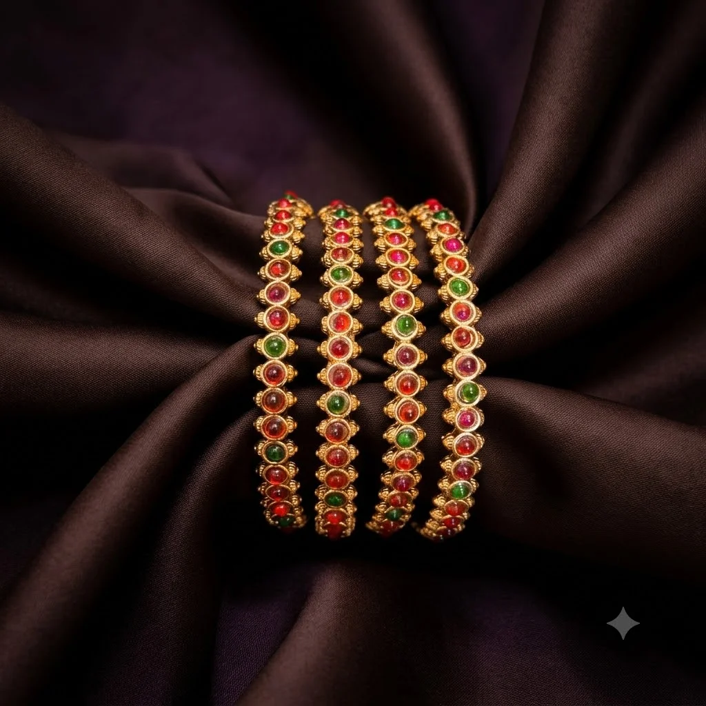 Beautiful 4 Bangles set with Multiple Sizes-BC0010