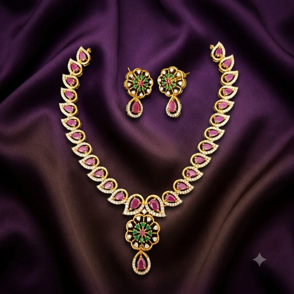 Beautiful Mango Necklace with Earrings- NN0028