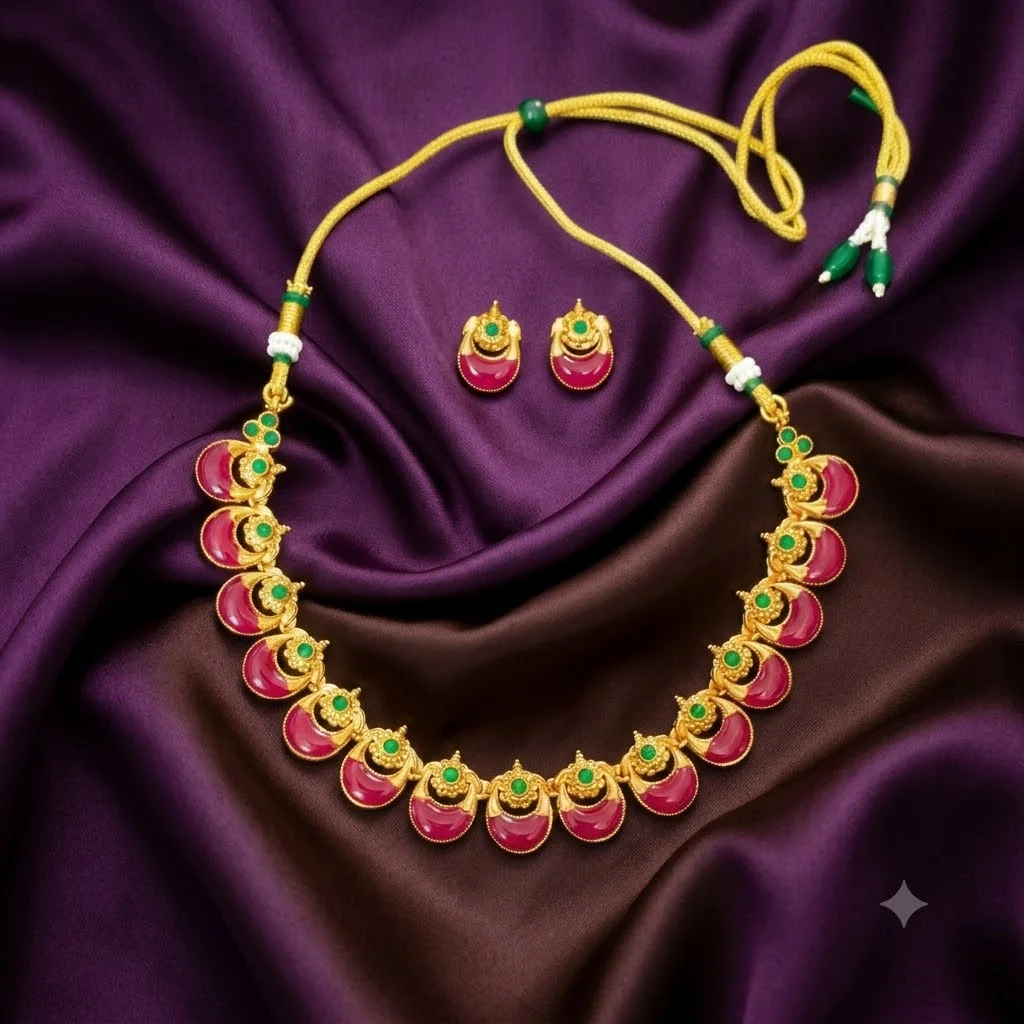 Beautiful Short Neckalce with Earrings- NN0030