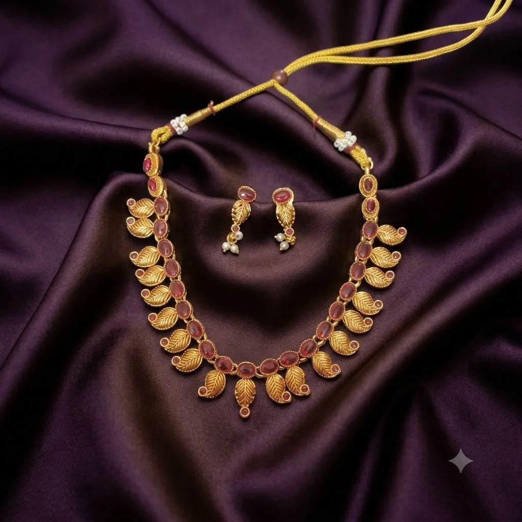 Beautiful Mango Necklace with Earrings-NN0031