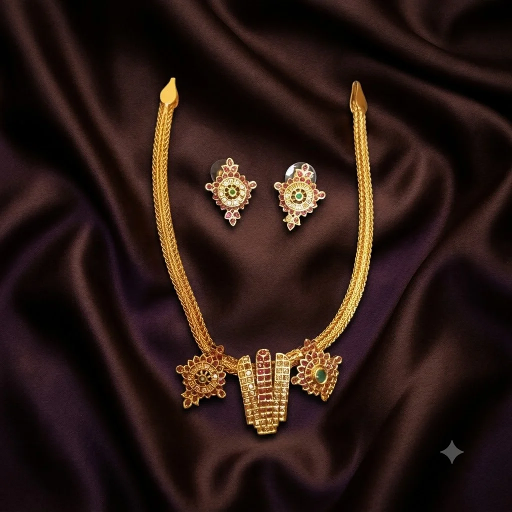 Beautiful Antique Finish Necklace with Earrings-NN0033