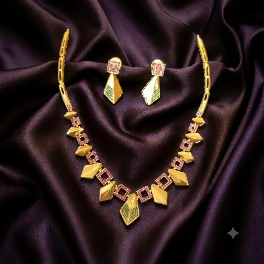 Beautiful Antique Design Necklace with Earrings- NN0035