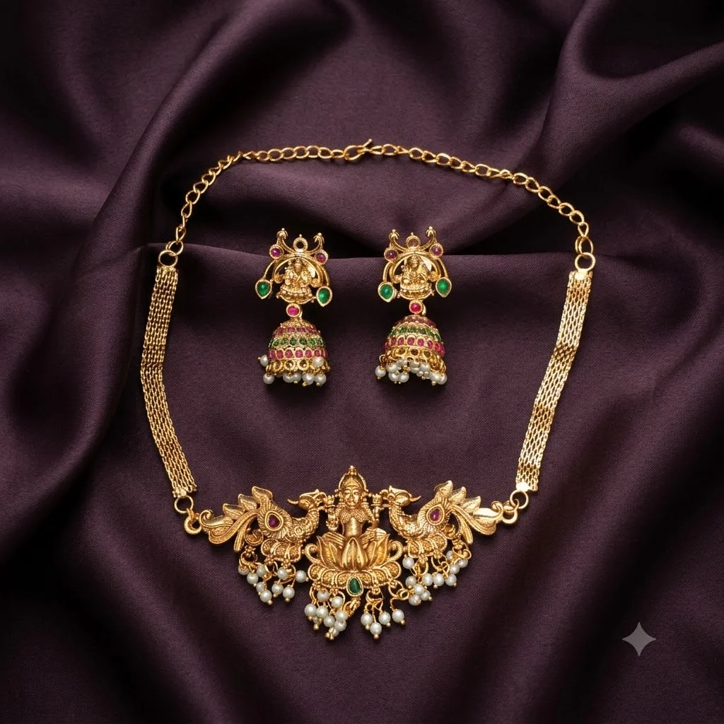 Beautiful Nakshi Necklace with Earrings- NN0041