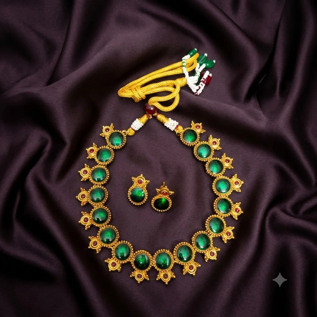 Beautiful Nakshi Necklace with Earrings- NN0045