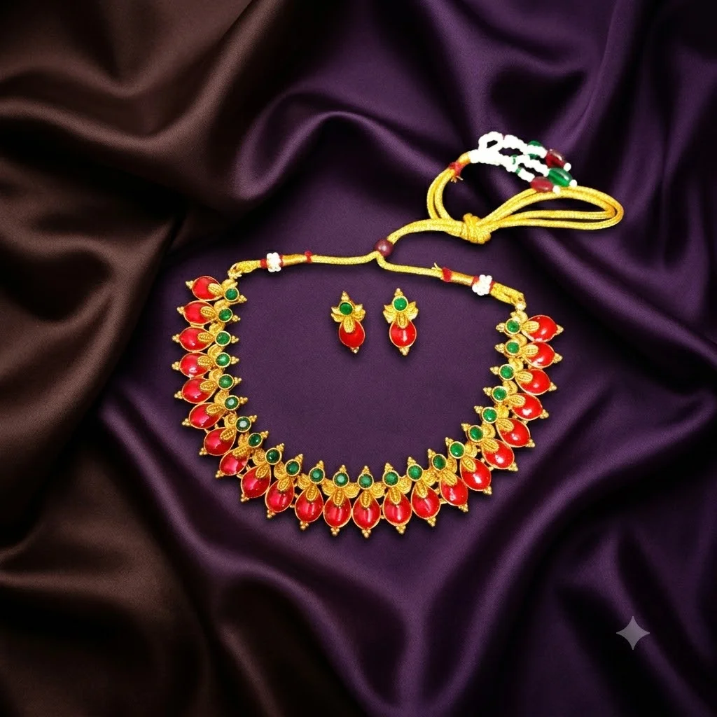 Beautiful Nakshi Necklace with Earrings- NN0046