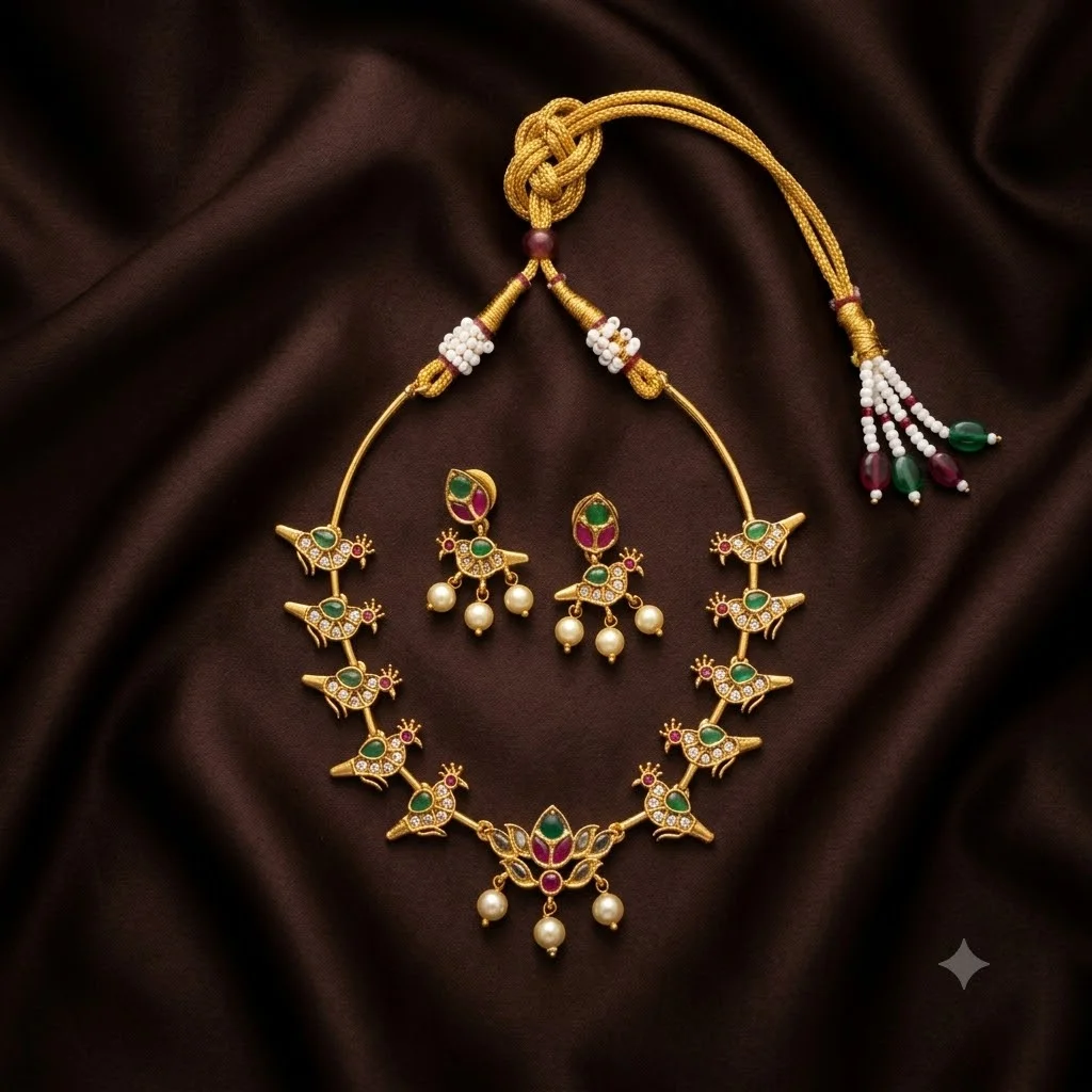 Beautiful Antique Necklace with Earrings- NN0048