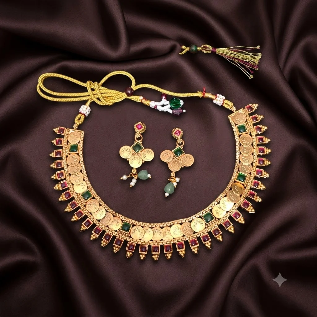Beautiful Nakshi kaasu Choker with Earrings- CK0006