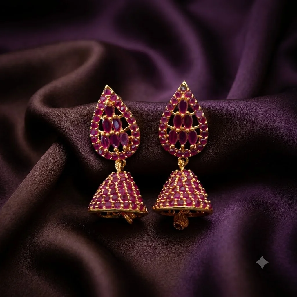 Beautiful Pink Stoned Earrings- ER0010
