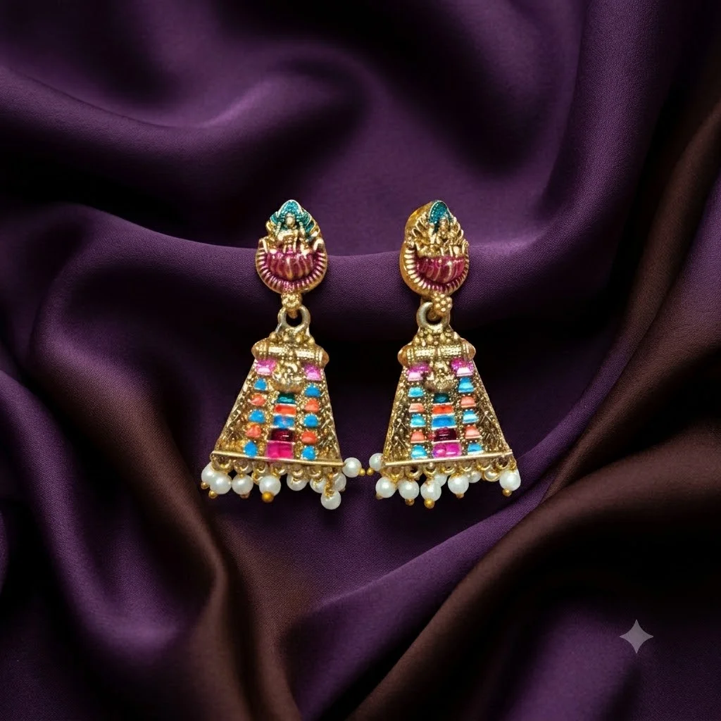 Beautiful Nakshi Temple Gupuram Earrings- ER0014