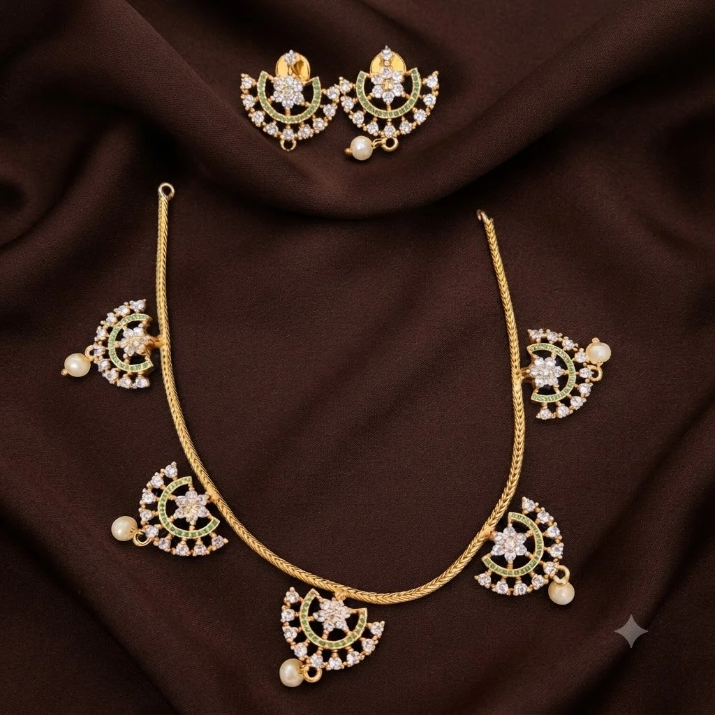 Beautiful Antique Finish Necklace with Earrings-NN0066