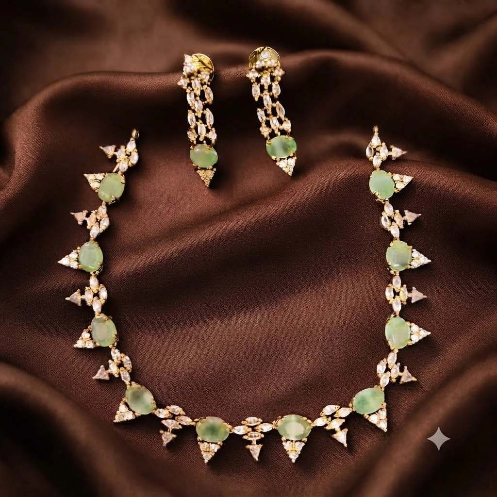 Beautiful Stone Premium Quality Necklace with Earrings- NN0070