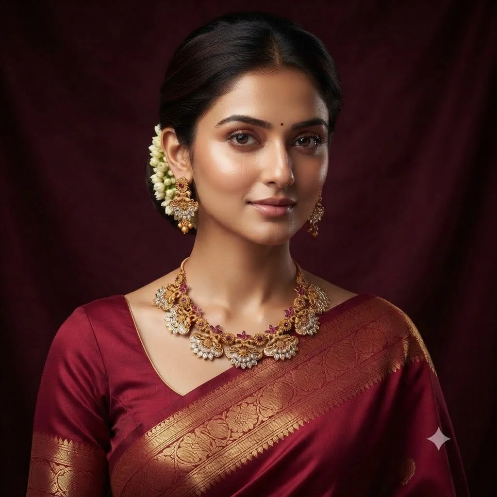 Beautiful Antique Finish Necklace with Earrings-NN00112
