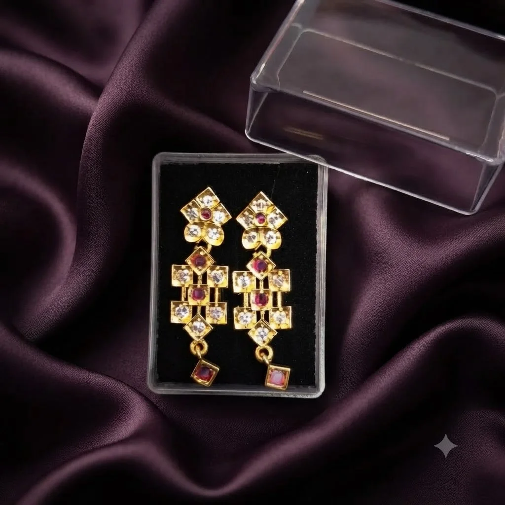 Beautiful Antique Finish CZ  Earrings-ER0025