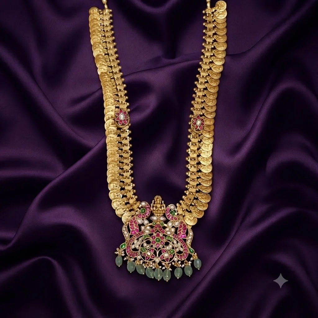Kaasu Haram Side Mopu With Peacock and Lakshmi - SKH00291