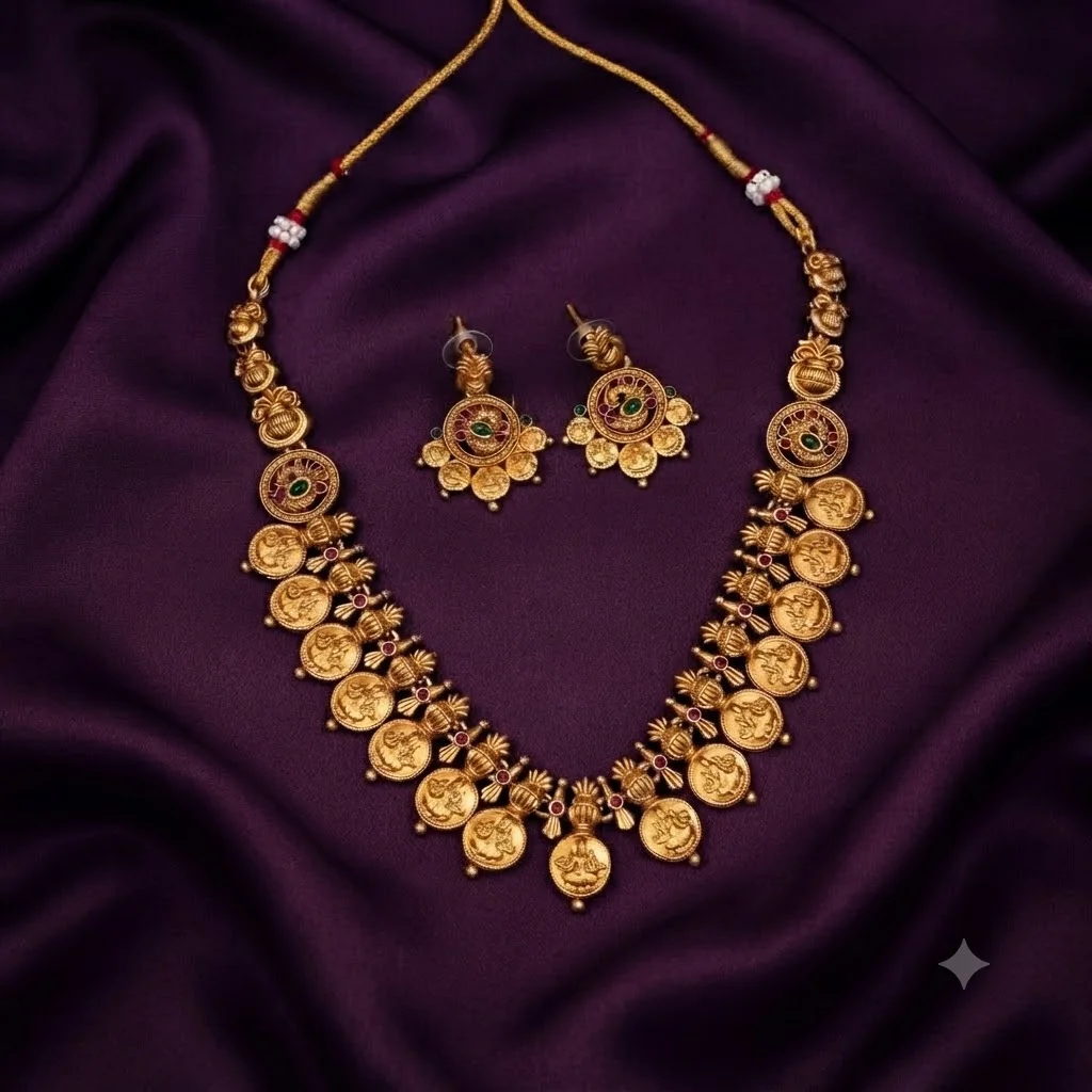 Kaasu Old Fashion Necklace With Earrings - SNN0027