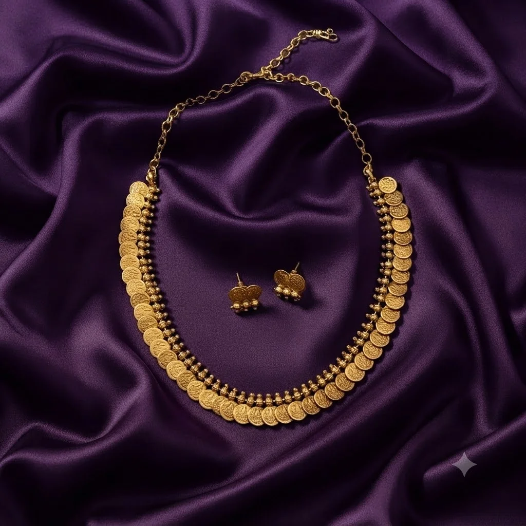 Gold Polish Small Kaasu Necklace - SNN00854