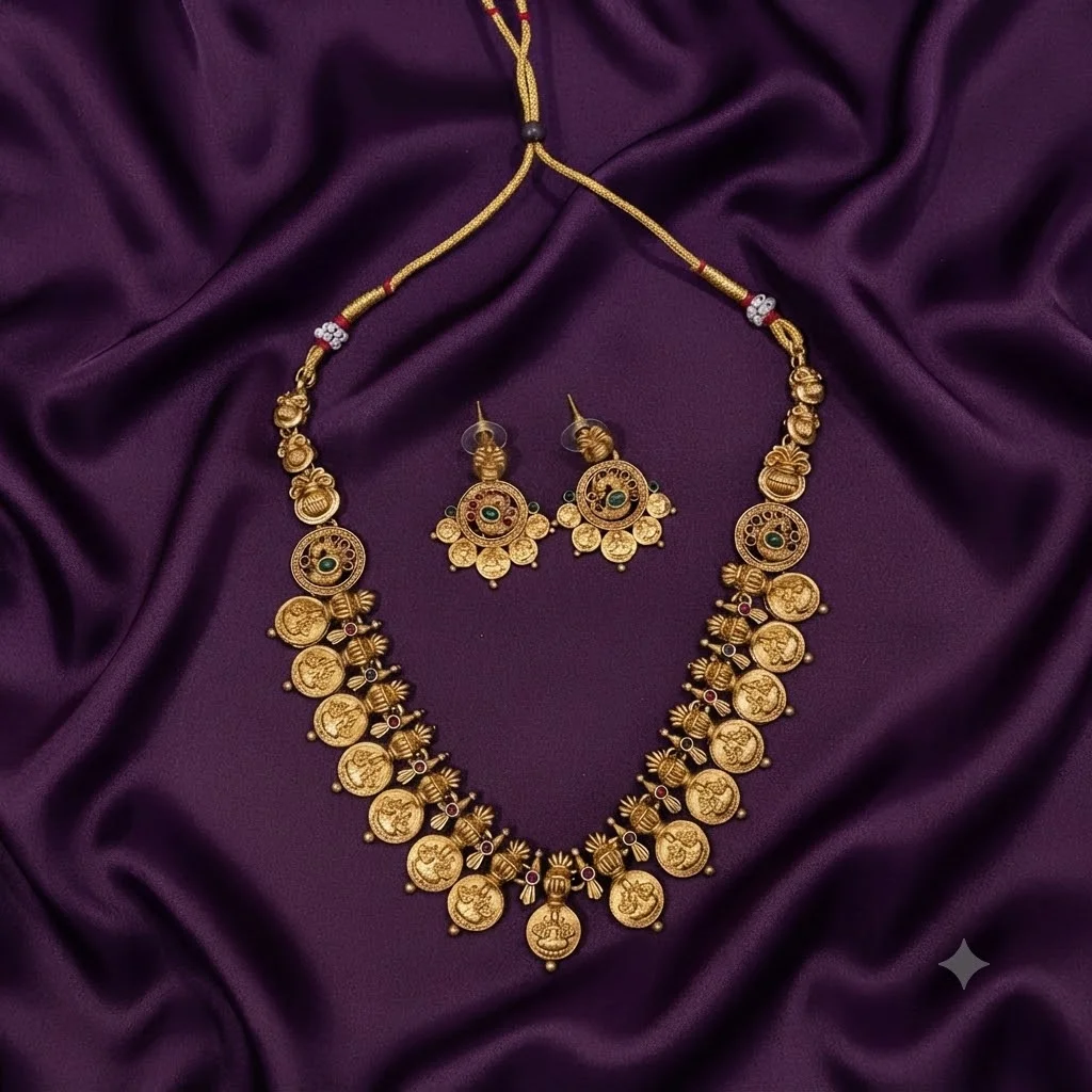 Kaasu Necklace With Earrings - SNN00928
