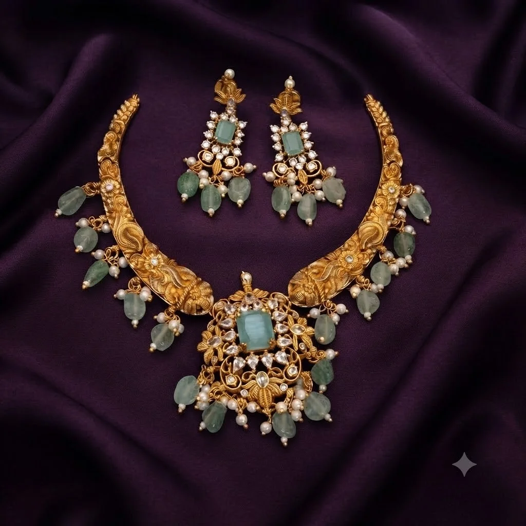 Mint beads Naskhi haski with Pendent - SNN00131
