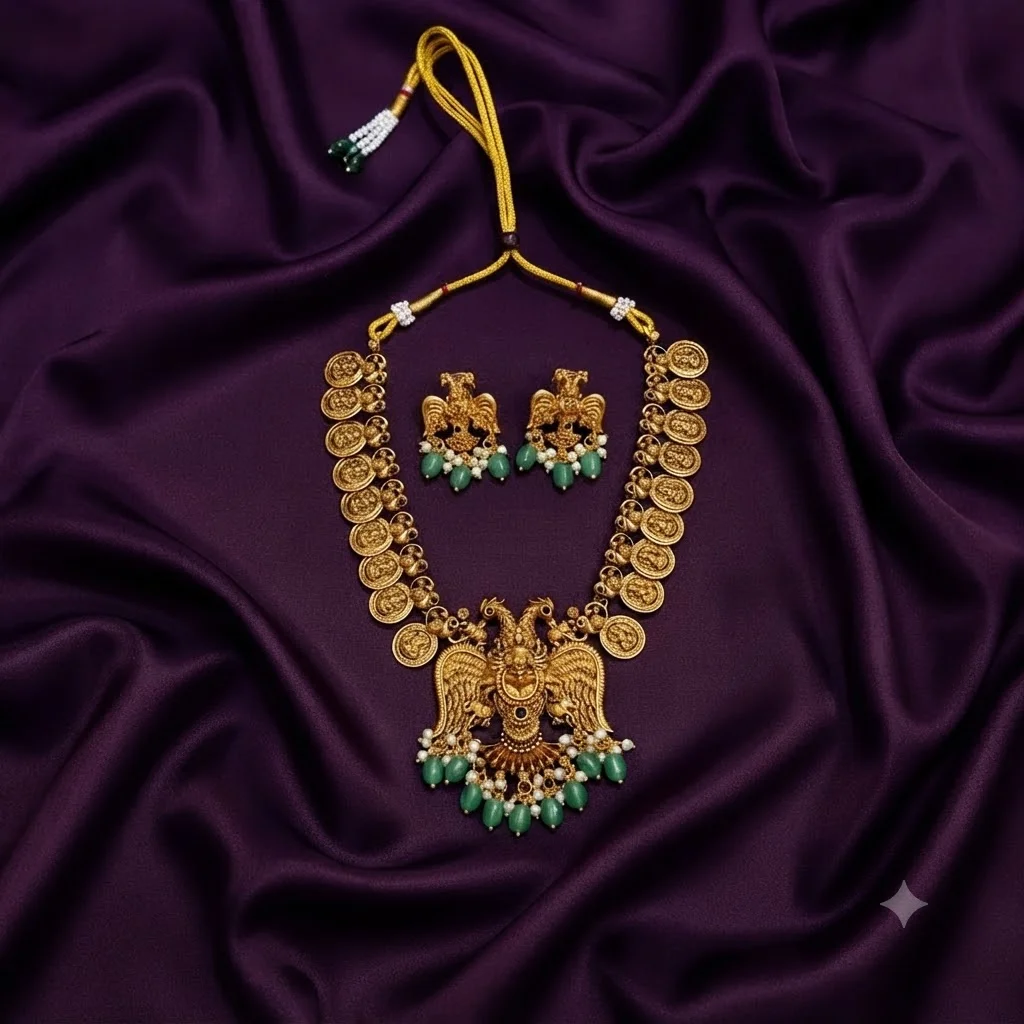 Gandaberunda pendant with Kaasu necklace - SNN00943