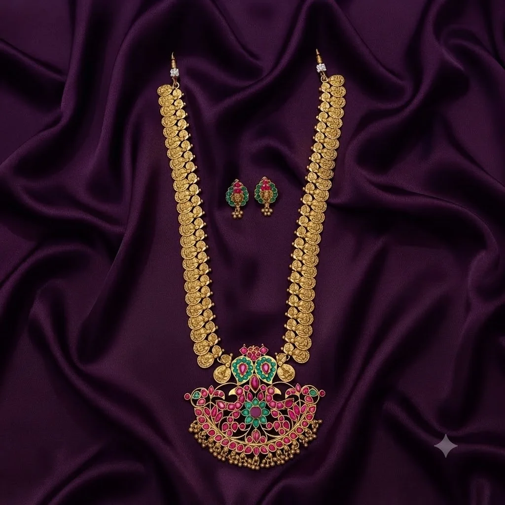 Kaasu Hara With Kempu pendant - SNH00451