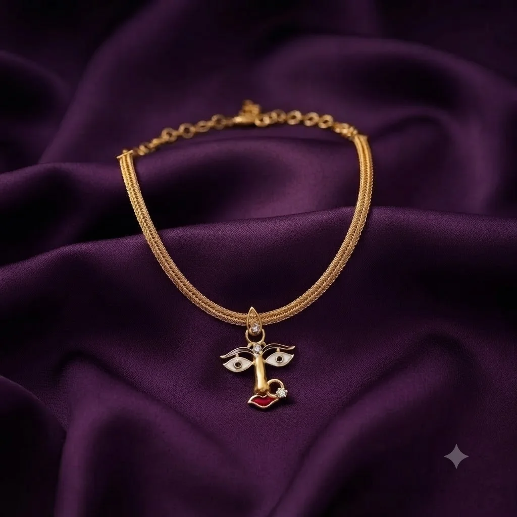 Nanu Chain With Durga Devi Face Pendent In Nakshi - SNN00385