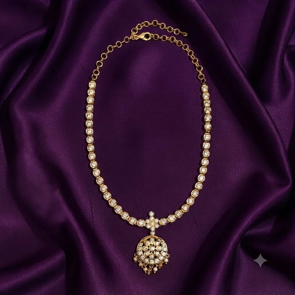 Vintage Panchaloha White Stone Necklace - SNN00977
