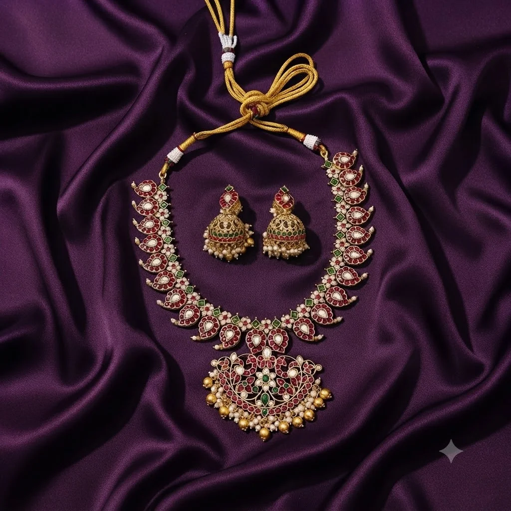 Beautiful Mango Necklace in Nakshi - SNN00238